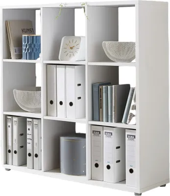 Produktbild von Standregal Raumteiler QUADRO in weiß, 9 Fächer, (BxHxT) 106,5x108,5x33 cm