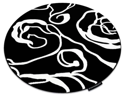 Image de Tapis HAMPTON Rosa cercle roses, fleurs noir noir cercle 160 cm