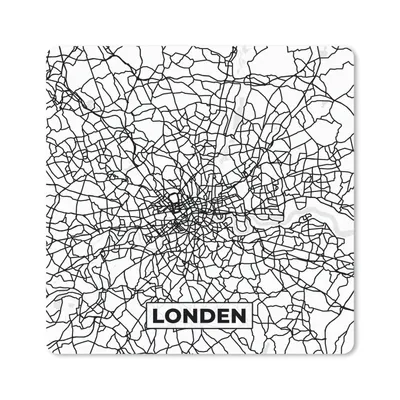Produktbild von MuchoWow® Mauspad Mousepad London - Stadtplan - Schwarz und Weiß - Karte 20x20 cm - Mousepads - Maus Mat - Pad - Mausunterlage - Desk Mat - Bureauartikeln