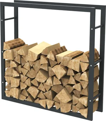 Obrázok produktu pre Bc-elec - HHWPF0011 Čierny oceľový stojan na drevo 100*100*25 cm, stojan na palivové drevo, stojan na palivové drevo.