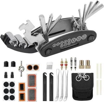 Productafbeelding van Famanu fietsreparatieset - 16-in-1 multifunctioneel gereedschap met accessoires - compact en draagbaar