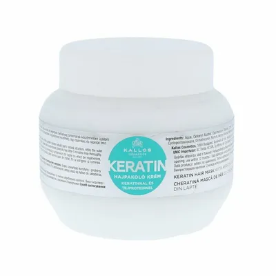 Obrázek produktu pro Kallos KJMN Keratin Hair Mask 275ml, 275 ml, Ženy, Poškozené vlasy, Suché vlasy, Oprava, 1 kusů