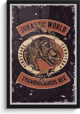 Produktbild von MuchoWow® MuchoWow® Gerahmtes Poster Jurassic world - Dinosaurier - Retro 40x60 cm - Poster mit zchwarzem Bilderrahmen - Papierdruck - Wandbilder