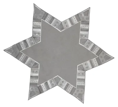 Produktbild von Tischdecke Grau silbern bestickt 85 cm Ø Stern förmig Advent Weihnachtsdeckchen