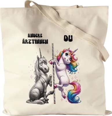 Produktbild von Andere Ärztinnen Du Einhorn Jutebeutel Ärztin Krankenhaus Medizin Humor