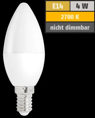 Produktbild von Spectrum E14 LED Kerzenlampe 4W 320lm 3000K Warmweiß 230V