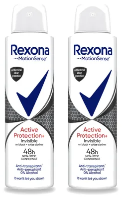 Obrázek produktu pro 2 kusy deodorantu Rexona Active Protection Invisible ve spreji - 150 ml - výhodná balení
