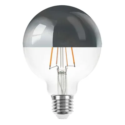 Produktbild von LED Filament Globe G95 6W = 60W E27 Kopfspiegel silber 680lm extra warmweiß 2200K Retro