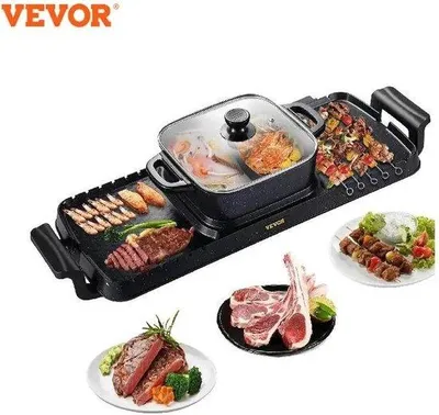 Zdjęcie produktu dla Elektryczny grill 2400 W, przenośny, bezdymny, z powłoką nieprzywierającą