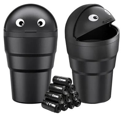 Produktbild von Auto-Mülleimer Mini Abfalleimer Becherhalter - 520 ml - Mit Deckel - Müllbeutel