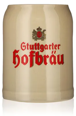 Produktbild von Stuttgarter Hofbräu Glas 0,5l Steingut Tonkrug Bierkrug Humpen Seidel Gäser