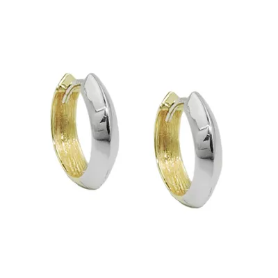 Produktbild von Creole 14x3mm Klappscharnier bicolor durchlegiert 9Kt GOLD bicolor 14x3mm