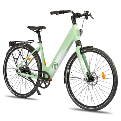 Image de VTT électrique HILAND, 28 pouces, vélo électrique de montagne avec moteur de 250W, vitesse maximale de 40 km/h, écran de contrôle, vélo électrique de montagne pour hommes et femmes, couleur verte