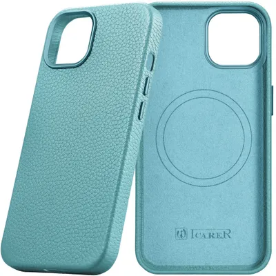 Produktbild von iCarer Lederhülle iPhone 14 Plus MagSafe Grün