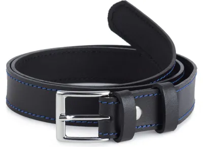 Produktbild von Ladeheid Kinder Gürtel Ledergürtel K1D5 (Schwarz/Blau, 80 cm (Gesamtlänge 99 cm))