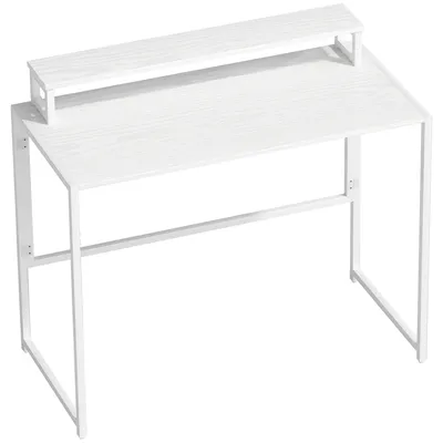 Image de Bureau rabattable avec support pour écran | Couleur : Blanc | Dimensions : 100 x 48 x 87,5 cm