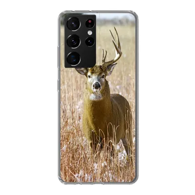 Produktbild von MuchoWow® Handyhülle Schutzhülle Hülle für Samsung Galaxy S21 Ultra Hirsche - Gras - Herbst - Tiere - Natur - Geweih Silikon Softcase Handy Hülle - Mobiltelefon