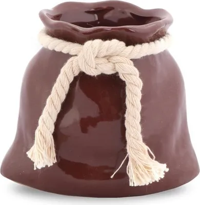 Produktbild von Kleine Keramikvase in Handtaschenform - Braun