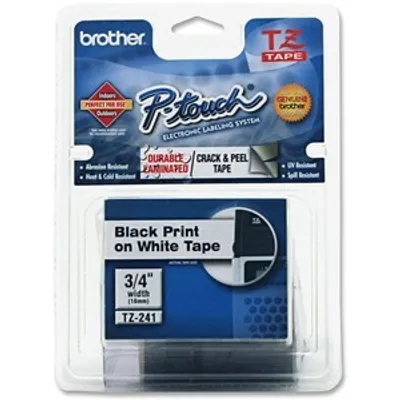 Produktbild von Brother - Schwarz auf Weiß - Rolle (1,8 cm x 8 m) laminiertes Band - für P-Touch PT-18, 1830, 1880, 2030, 2100, 2110, 2