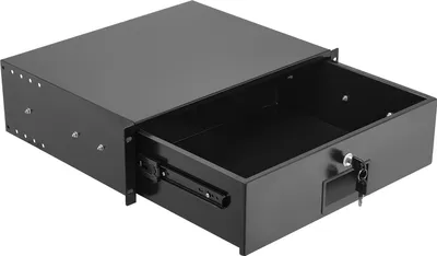 Obrázok produktu pre SucceBuy Zásuvka do racku 3U, 22,68 kg, uzamykateľná zásuvka pre serverové skrine, so zámkom a otvormi na vedenie káblov, vhodná pre sieťové zariadenia, servery, AV racky alebo skrine s priemerom 482 mm