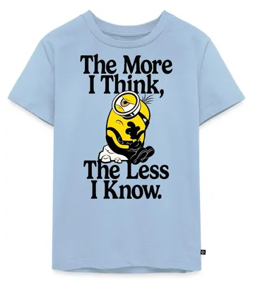 Produktbild von Spreadshirt Minions The More I Think The Less I Know Denken Kinder Premium T-Shirt, 98/104 (2 Jahre), Hellblau