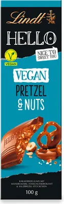 Image de Lindt Hello Vegan Pretzel Nuts avec croquant de noisettes salé 100g