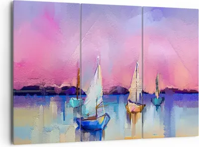 Produktbild von Bild auf Leinwand - Leinwandbild - Segelboot See - 165x110cm - Wand Bild - Wanddeko - Wandbilder - Leinwanddruck - Bilder - Kunstdruck - Wanddekoration - Leinwand bilder - Wandkunst - CE165x110-4099