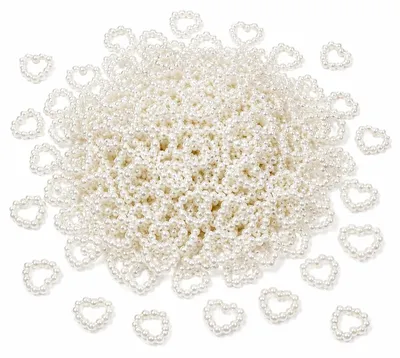 200 weiße Perlenherzen 10 x 10 mm Streudeko Hochzeit
