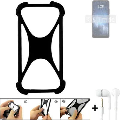 Produktbild von K-S-Trade Handy-Hülle + headphones kompatibel mit Sharp Rouvo V Schutz-Hülle Bumper Silikon Cover Case Silikoncase Silikonbumper TPU Softcase