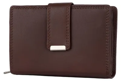 Produktbild von RFID Damen Geldbörse Portemonnaie Geldbeutel Damenbörse Rindleder Leder Braun (20198)