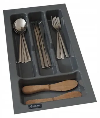 Produktbild von Rejs Schubladeneinsatz Besteck Organizer Grau Verstellbar