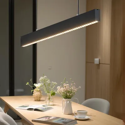 Obrázek produktu pro LED závěsné svítidlo, moderní stropní svítidlo, nastavitelné, černé, 120 cm