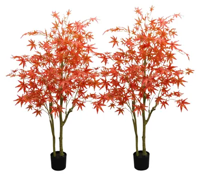 Image de Arbre érable artificiel, décoration d'automne réaliste, idéal pour la décoration intérieure, 150 cm