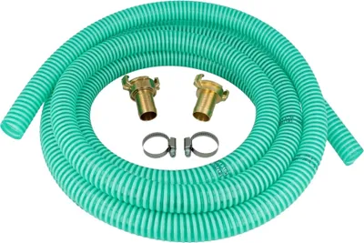 Produktbild von tecuro Saug- und Druckschlauch 1 Zoll (DN25) 10 mtr - mit Schnellkupplung und Edelstahlschellen