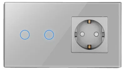Zdjęcie produktu dla Gniazdko ścienne, złącza USB typu C, przełącznik dotykowy, 2-pozycyjny z 1 gniazdem, EU-a