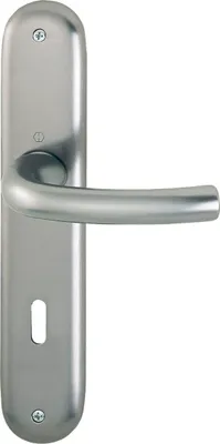 Produktbild von Drückergarnitur TOKYO - auf Schild BB 90, 37 - 42, 8/8,5 Edelstahl Effekt ÖNORM