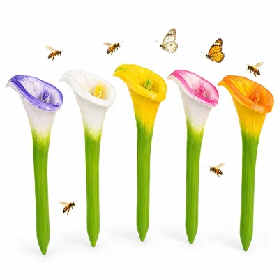 Produktbild von 5 Stück Insektentränke Blumenform, Wetterfeste Gartendekoration, Bienen Wasserstelle, Geschenk für Gärtner und Naturfreunde