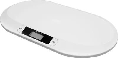 Image de Balance pour animaux et bébés - Balance numérique de précision - Capacité de 20 kg - Graduation de 10 g - Écran LCD avec fonction tare - Surface de pesée de 55 x 32 cm - Blanc