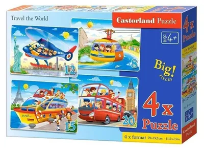 Obrázek produktu pro Castorland TRAVEL THE WORLD, 8 kusů, Dopravní prostředky, 4 rok/roky
