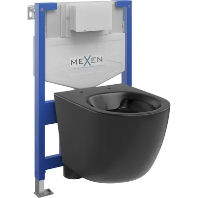 Obrázek produktu pro Mexen WC podomítkový set Felix XS-F stojan s WC mísou Lena, Matná černá - 6803322XX85