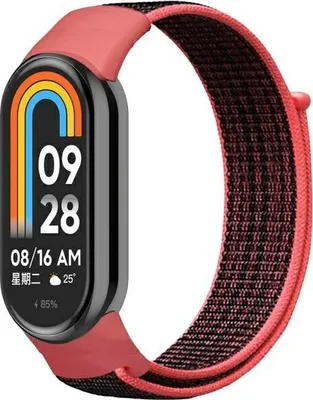 Image de Beline Pasek Mi Band 9/8 Nylonloop Czerwono-Czarny/Red-Black