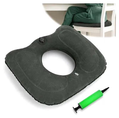 Produktbild von Orthopädisches Sitzkissen für Hämorrhoiden, aufblasbar, grau