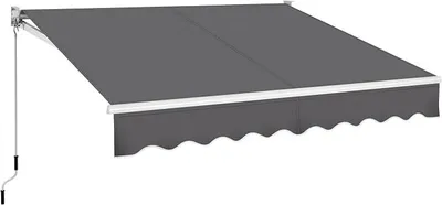 Produktbild von Einziehbare Markise Gelenkarmmarkise mit Handkurbel 250x200 cm | Sonnenmarkise Winkel Längeinstellung(5-35°), Sonnenschutz inkl. Wandhalterung für Terrasse Balkon, Dunkelgrau