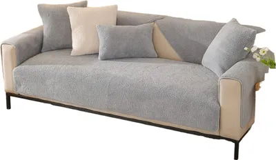 Obrázek produktu pro Sada 2ks - Super měkký potah na pohovku s protiskluzovým podkladem, lze prát v pračce, ochrana proti skvrnám (70 x 180 cm) - SOFTOPIA