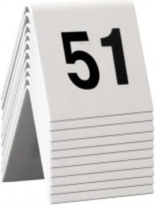 Produktbild von Securit Tischnummernset 51 - 60 weiß Acryl