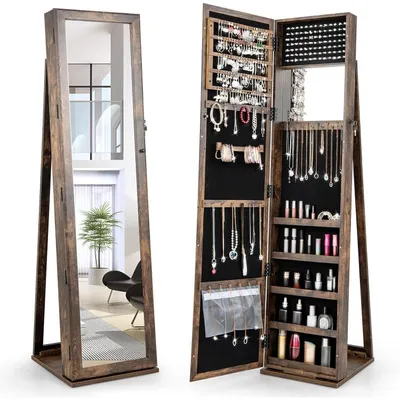 Imagen del producto de Vitrina vintage para vinos - Estante para vinos tipo armario - Mueble de bar - Armario de madera marrón - Aparador - Estante para vinos extraíble