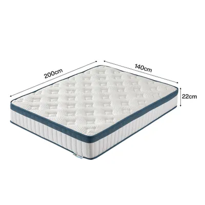 Produktbild von Tribesigns Matratze 140x200 cm, 22 cm Hoch, 7-Zonen Taschenfederkernmatratze H3 Mittel, Orthopädische Federkernmatratze mit Atmungsaktivem Lyocell Bez