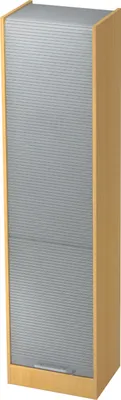 Produktbild von bümö Rollladenschrank office - 5 Ordnerhöhen - Griff: Relinggriff (Kunststoff), Nachbildung: Buche/Silber