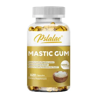 Productafbeelding van Mastiekhars-capsules 1000 mg (120 capsules) – Voedingssupplement; ondersteunt het immuunsysteem, het darmkanaal, de spijsvertering, het maag-darmstels