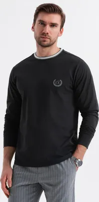 Immagine prodotto di Ombre Clothing T-shirt da uomo a maniche lunghe Ziia nero L